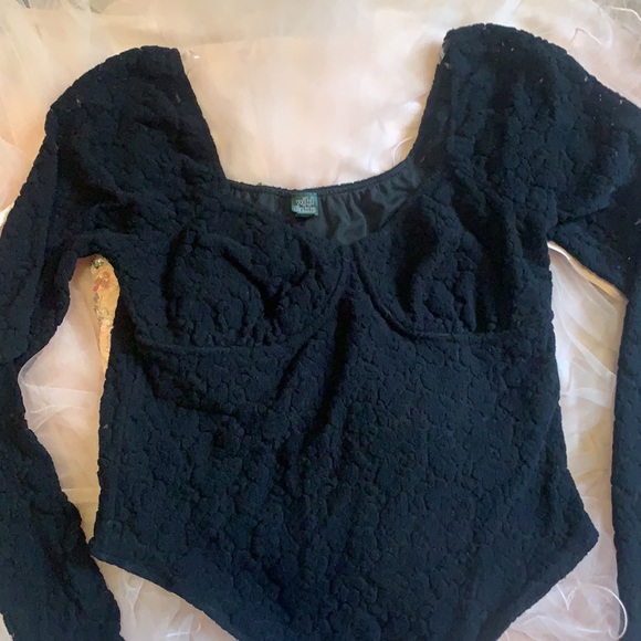 Wild Fable Long-Sleeved Black Lace Bodysuit - Picture 5 of 11